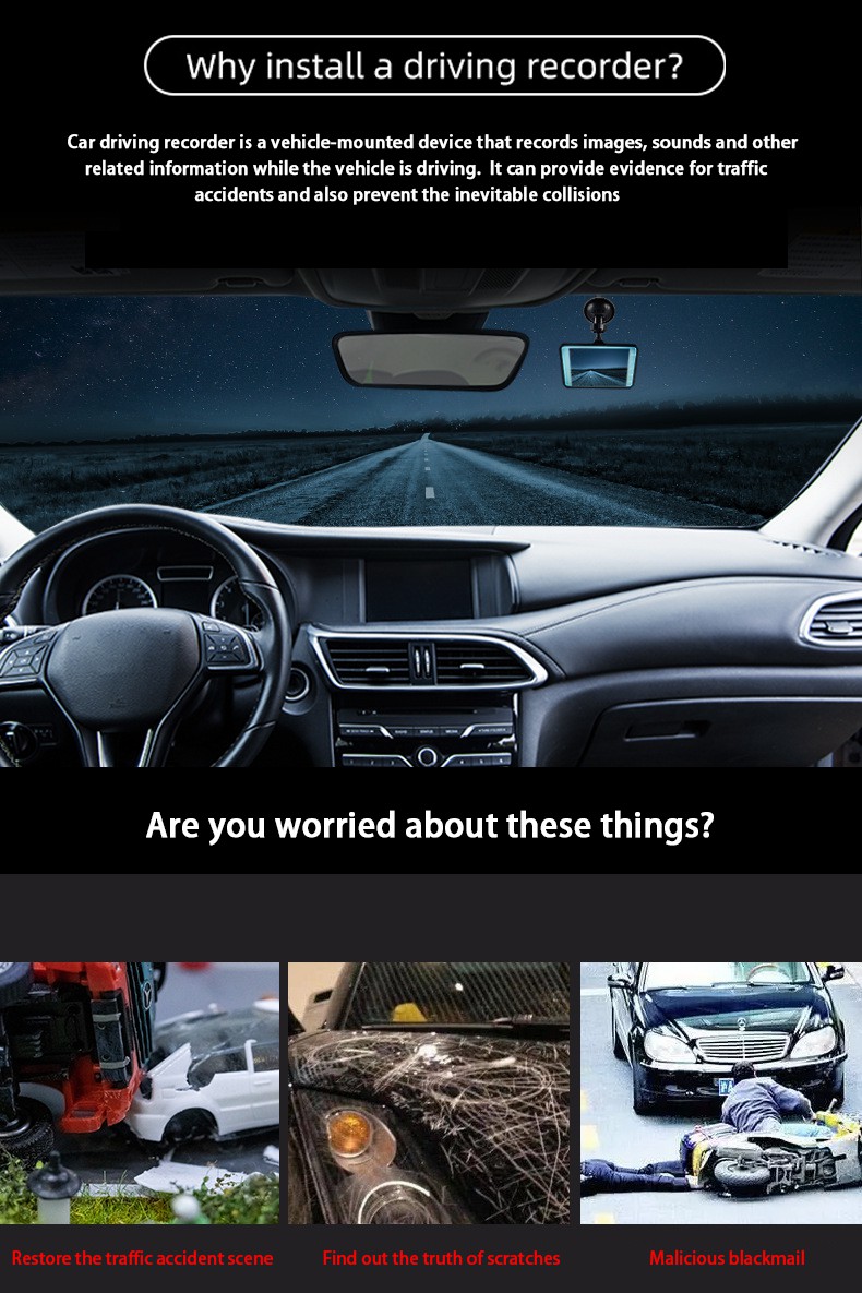 Car DVR Camera with Built-in APP Carplay and GPS Navigation 1080P HD USB 2.0 Front Camera