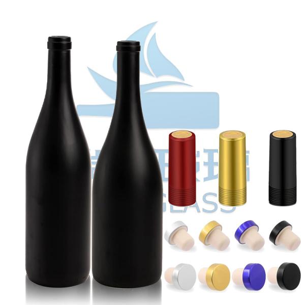 500ml 700ml Matte Black Glass Wine Bottle Liquor Bottle Spirits with Super Flint