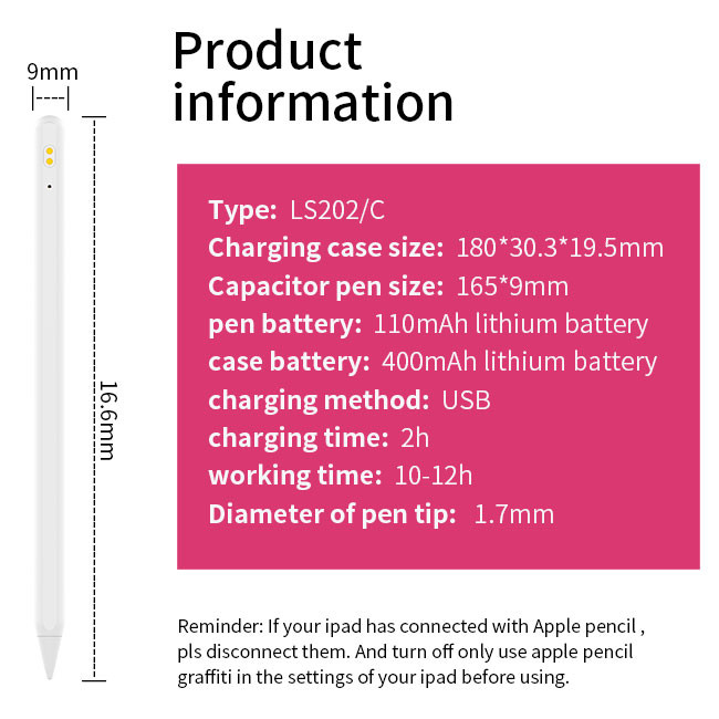 Smoothly Writting Active Stylus Pencil Replacement White Drawing Stylus Pen