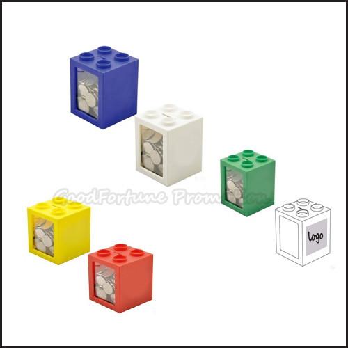Hot Sale promotional white Square cubic piggy bank coin case money box savings