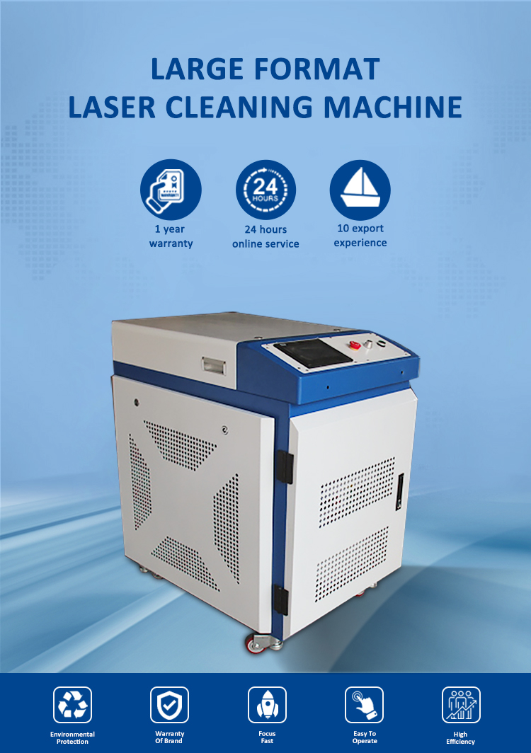 1000W 1500W Large Format Fiber Laser Cleaning Machine Metal Rust Removal Laser And Cleaner