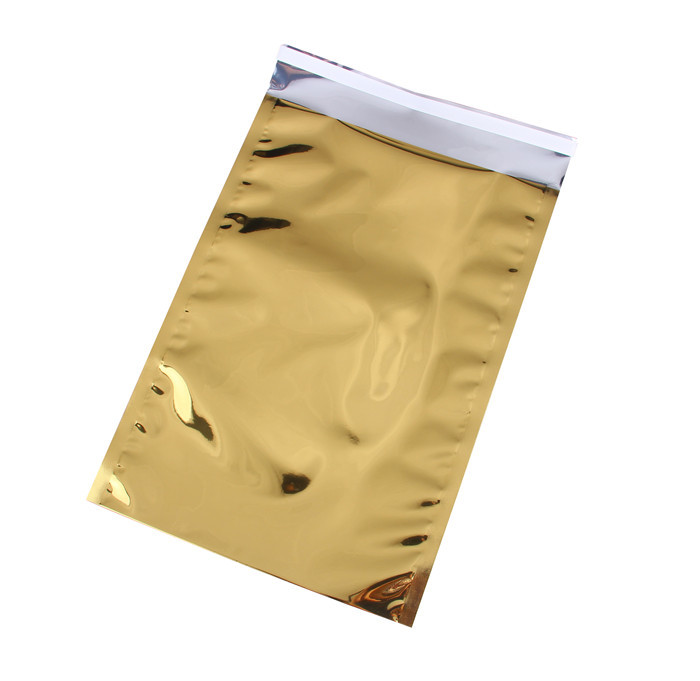 Gold Color Resealable Aluminum Foil Bags , Food Packaging Aluminum Foil Sachet