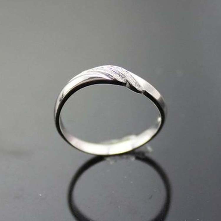 White Gold Plated 925 Sterling Silver Engagement Ring with Clear Cubic Zirconia(F87)