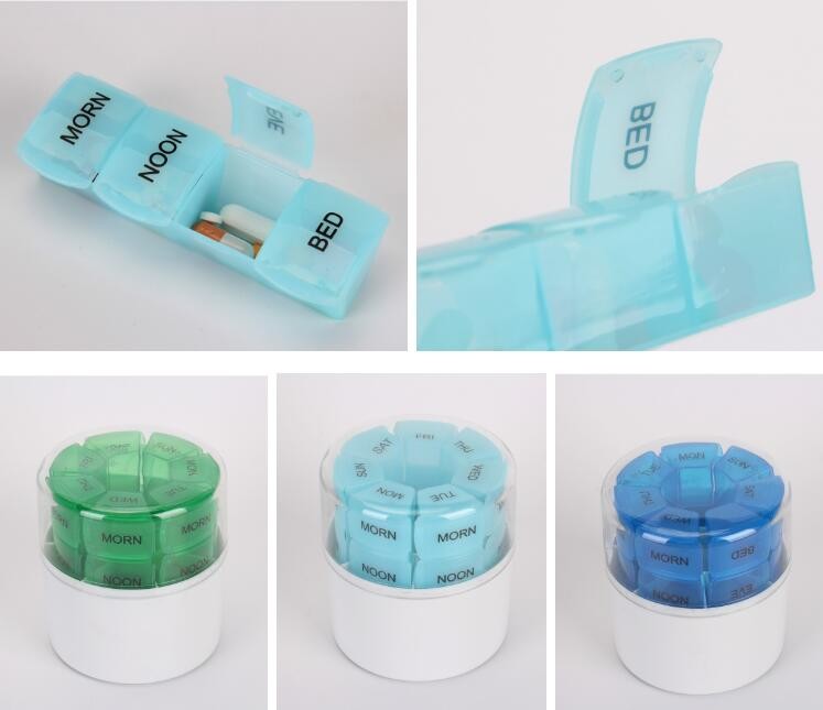Portable Creative style foldable travel plastic cup with pill case, Random color creative travel cup with pill case for
