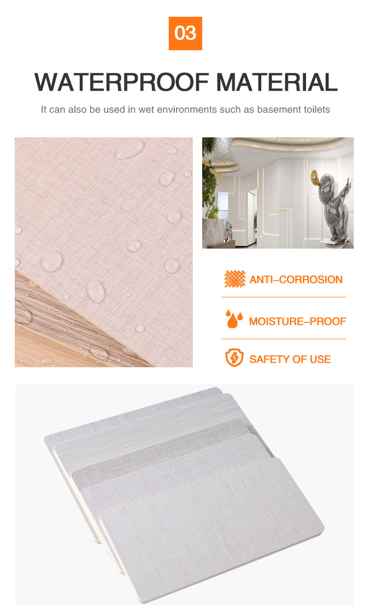 PVC Bamboo Charcoal Wall Board Fabric Wall Panel 1220*2440*5mm