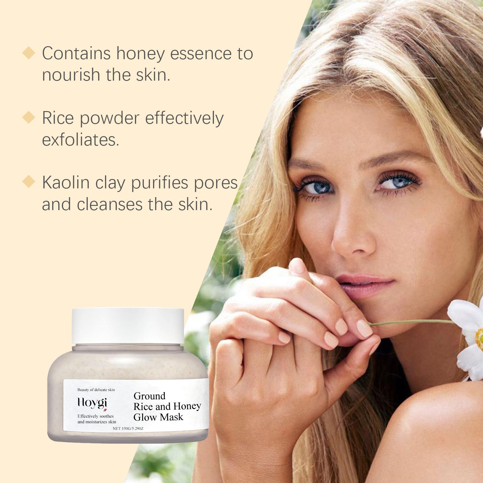 Private Label Moisturizing Hydrating Care Nourishing Facial Skin Glow Rice Honey Moisturizing Mask
