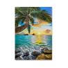 Buy cheap Canvas Handmade Palm Trees Seascape Oil Paintings For Home Decoration from wholesalers