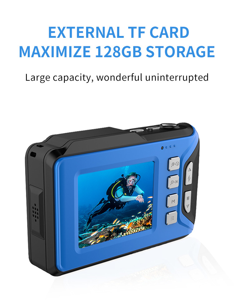 Real 4K Waterproof Video Camcorder USB 2.7" Dual Screen Zoom Function Mini DV