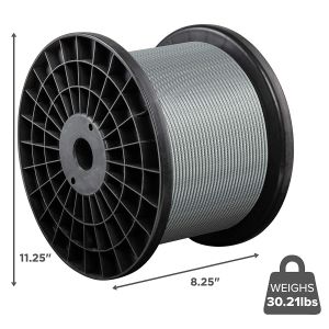 China Steel Core Cable Railing 300ft T316 Stainless Steel Cable 1/8 7x7 Strands Wire Rope For Deck Railing Kit Hardware on sale