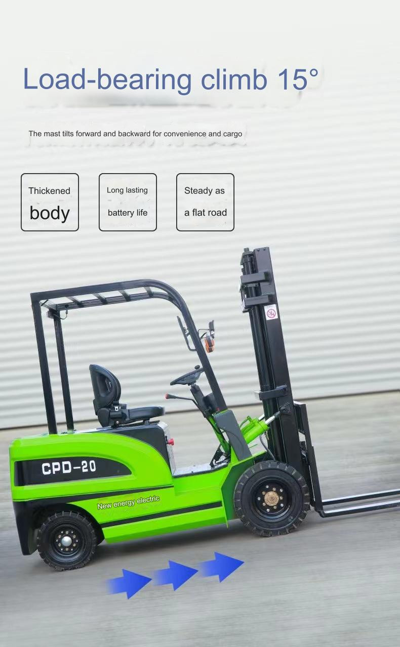 Counterbalance 2 Ton Electric Forklift AC 5 Meter Max Lifting Height with Built in Charger