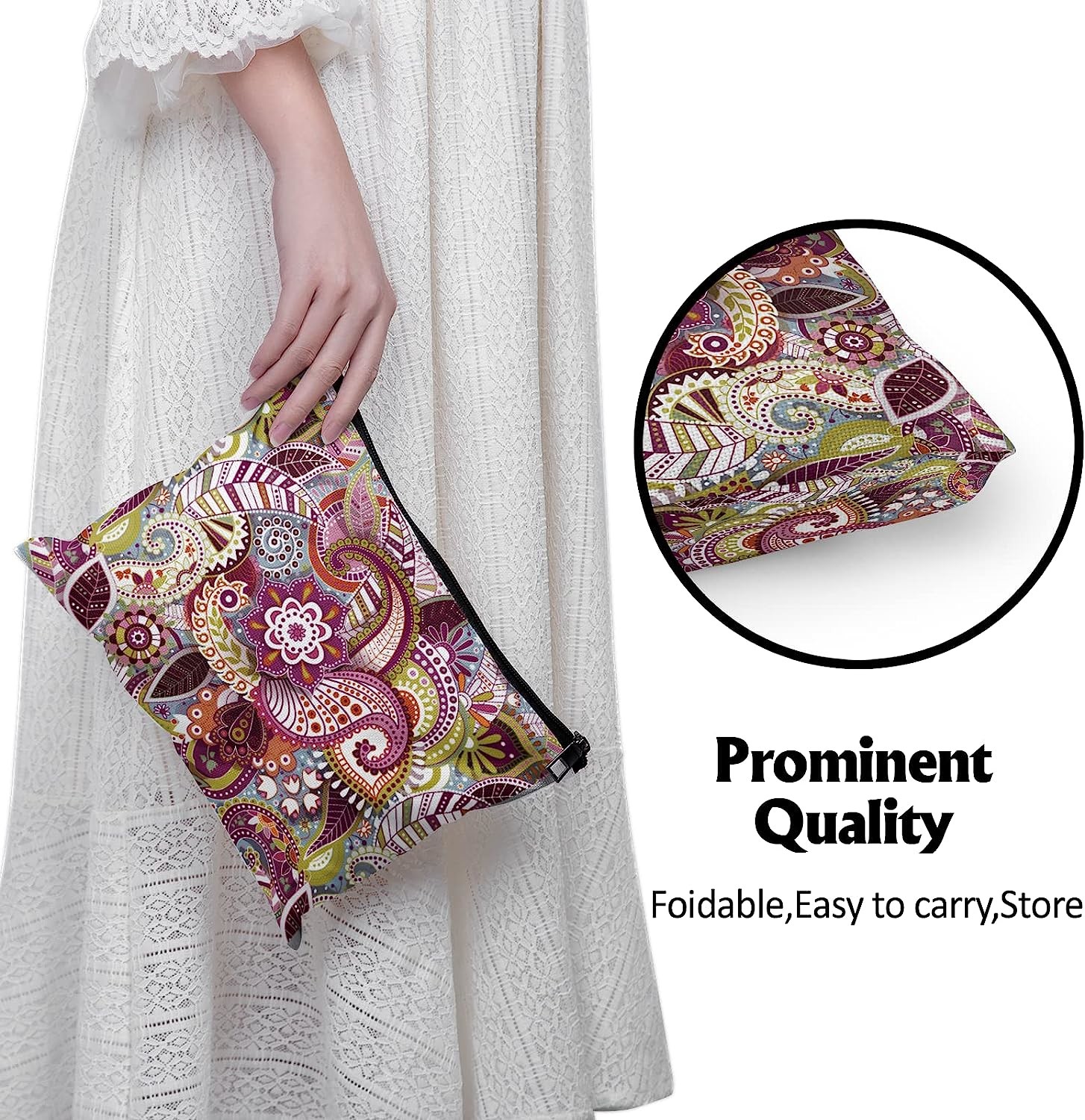 Waterproof Makeup Bag Mandala Cosmetic Bag For Women Travel Toiletry Bag