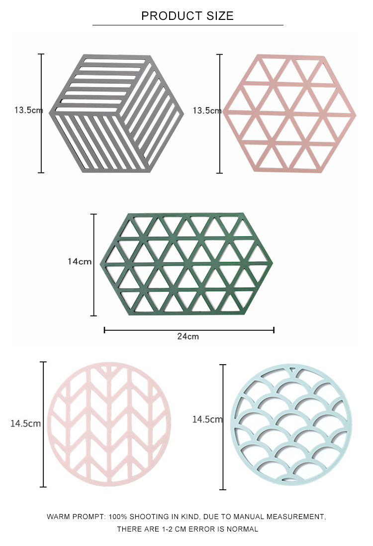 Cheap Custom Colorful Irregular Silicone Table Heat Resistant Mat Cup Placemat Pads