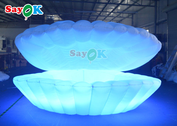 4m Giant LED Inflatable Stage Shell Oxford cloth Inflatable Led Seashell For Party