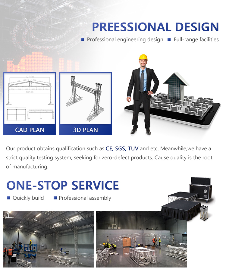 Audio Stage Lighting DJ Aluminum Truss System with 50*3mm Main Tube