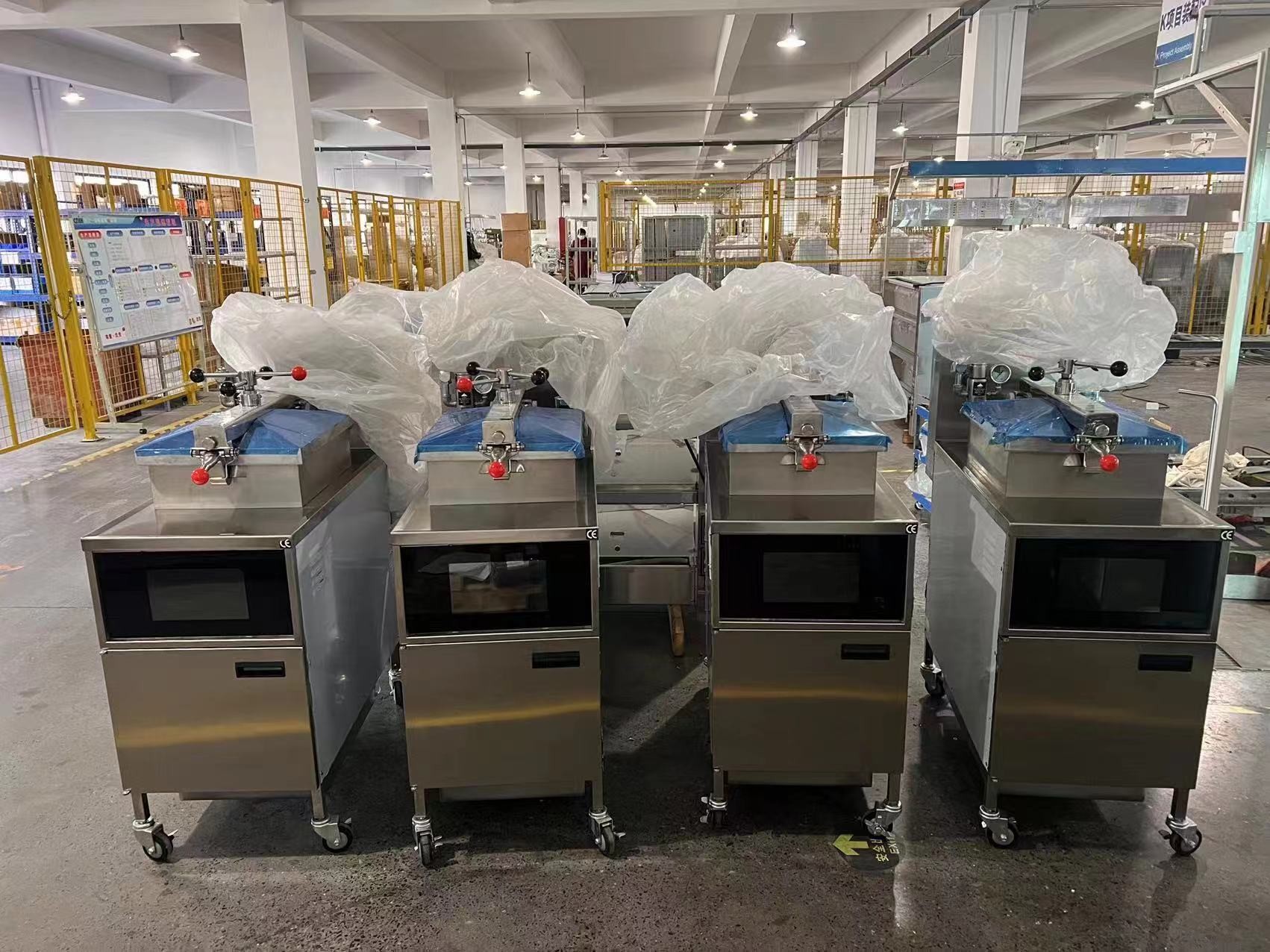 Smart Touch Panel Electric Vertical Chicken Broaster Pressure Fryer With Filtration
