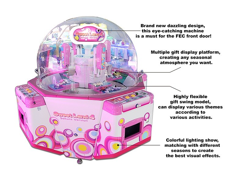 Gift Crane Toy Grabber Candy Claw Machine Four Players English Language