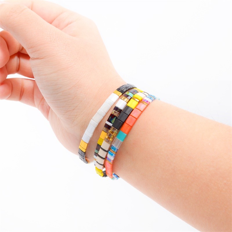 Pearl Color Tila Round Beads Bracelets Engagement Gift For Women