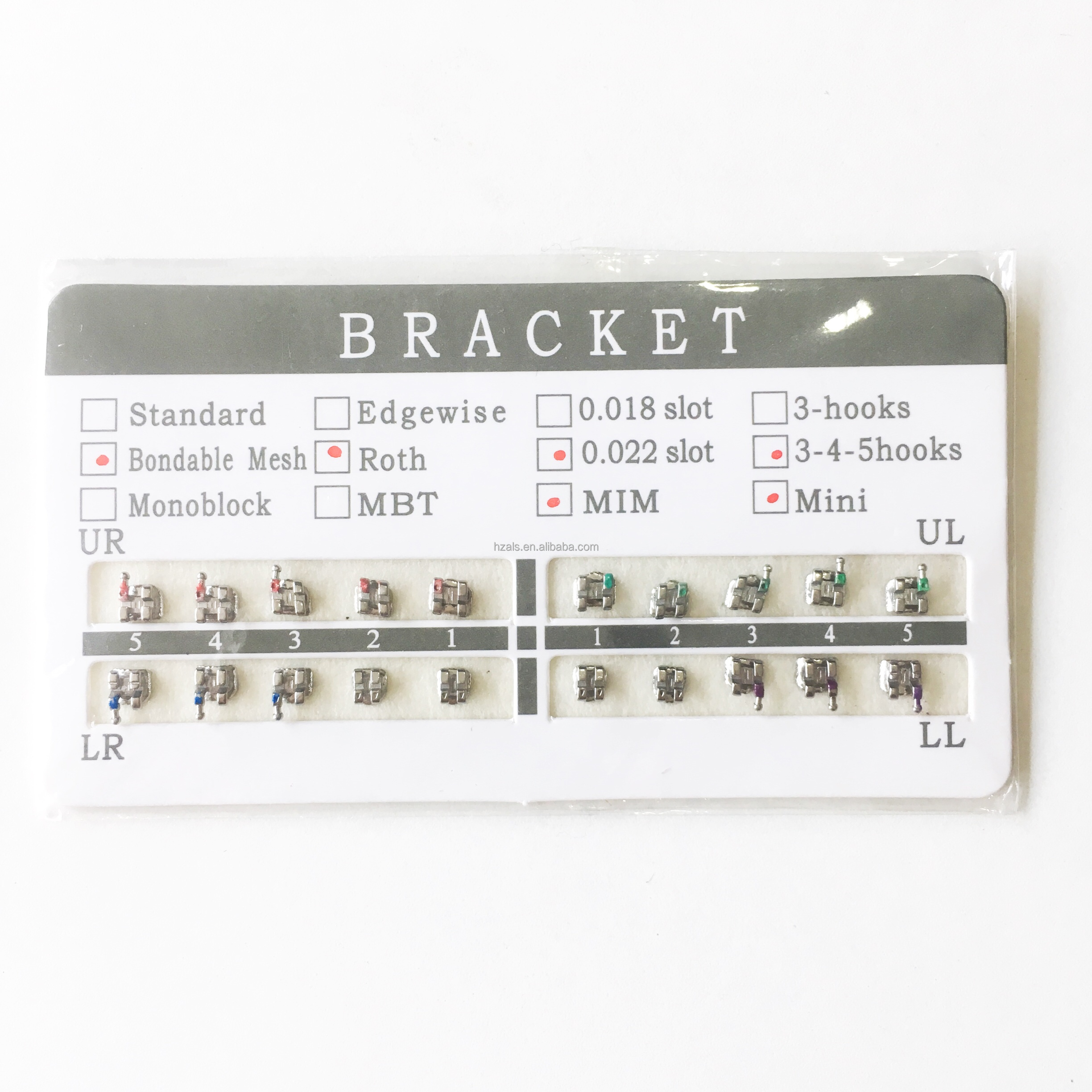 Bondable Stainless Steel Metal Orthodontic Bracket Crystal Sapphire Braces ALS Dental Supplies