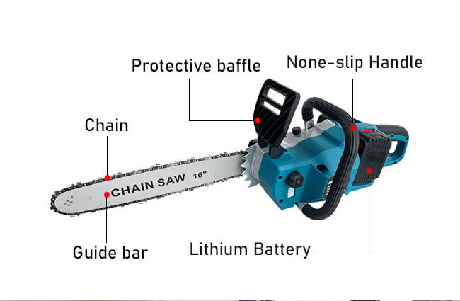 Gardening Power Chainsaw 1800W Cordless Auto Oiling 16 Inch Chainsaw Wood Cutting Machine