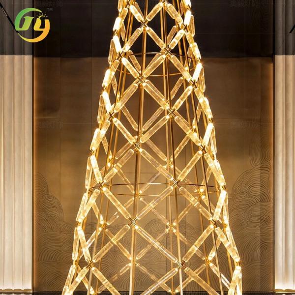 Postmodern Hotel Lobby Chandelier Club Restaurant Creative Carved Glass Tower