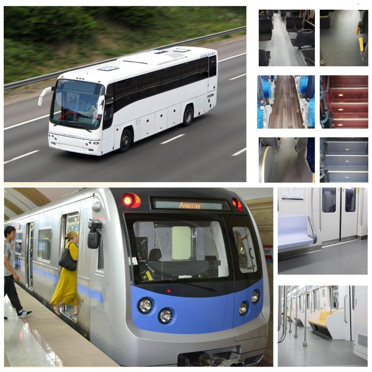 Vinyl Non Slip Safety Flooring UV Coating Relle Flooring For Train