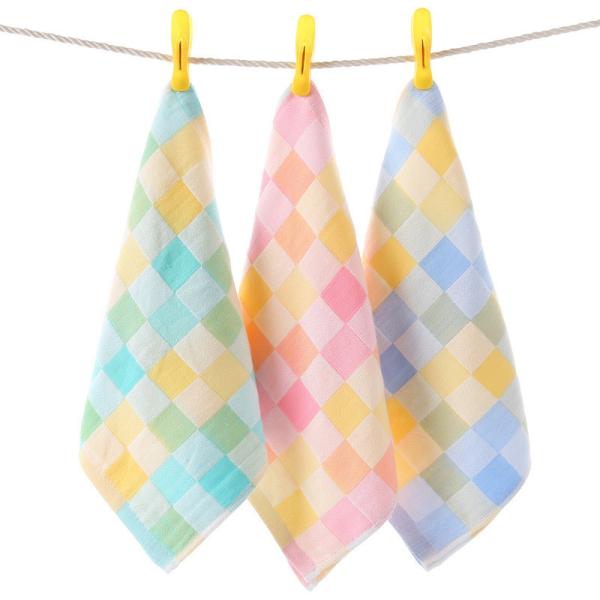 Cartoon Plaid Hooded Towel in Customized Color for Kindergarten Children's