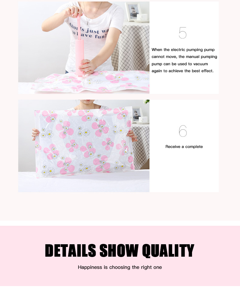 Room Space Selection Support Clear Vacuum Sealing Bags for Comforters Blankets and Clothes