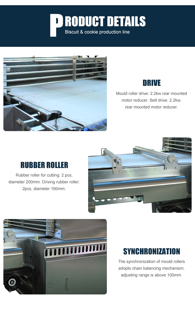 Frequency Inverter Control Automatic Cookies Making Machine Electric Rotary Cutter Biscuit Forming Machine For Production Line