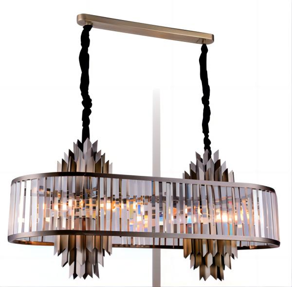 ISO9001 BSCI Energy Saving Smokey Gray Crystal Commercial Chandelier Custom