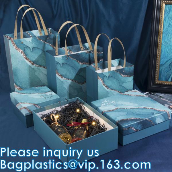 Bouquet Paper Gift Bag With Handles, Wedding Party Bag, Square Paper Bag XL size