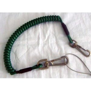  Dark green strong coiled tool tether protective lanyard system w/snap hooks by custom OEM Manufactures