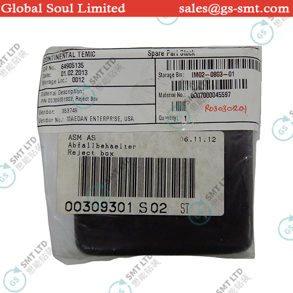 SMT Machine Spare Parts 00309301S02 Reject box