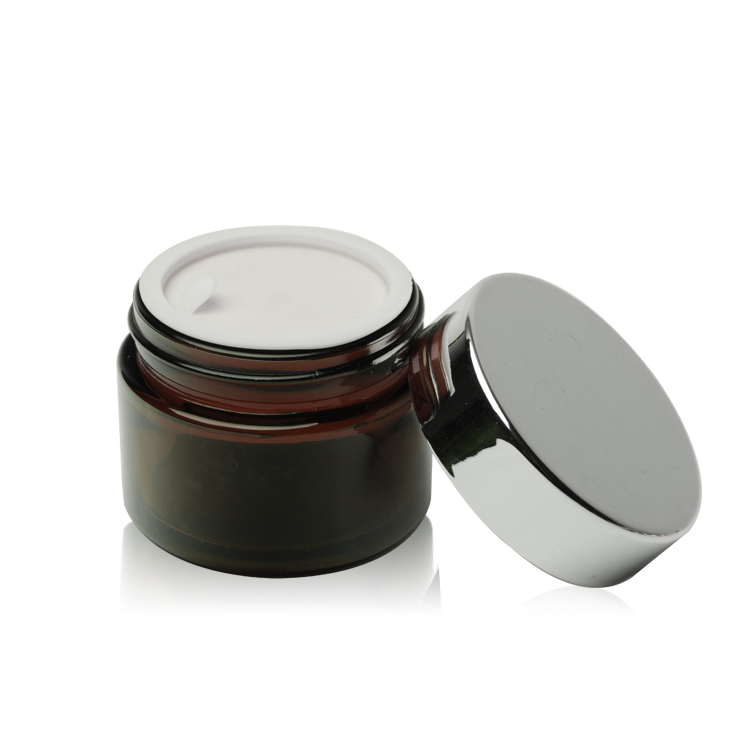 Skin Care Cosmetic Glass Jar Custom Color Painting Packaging Jar Container 20G 50G