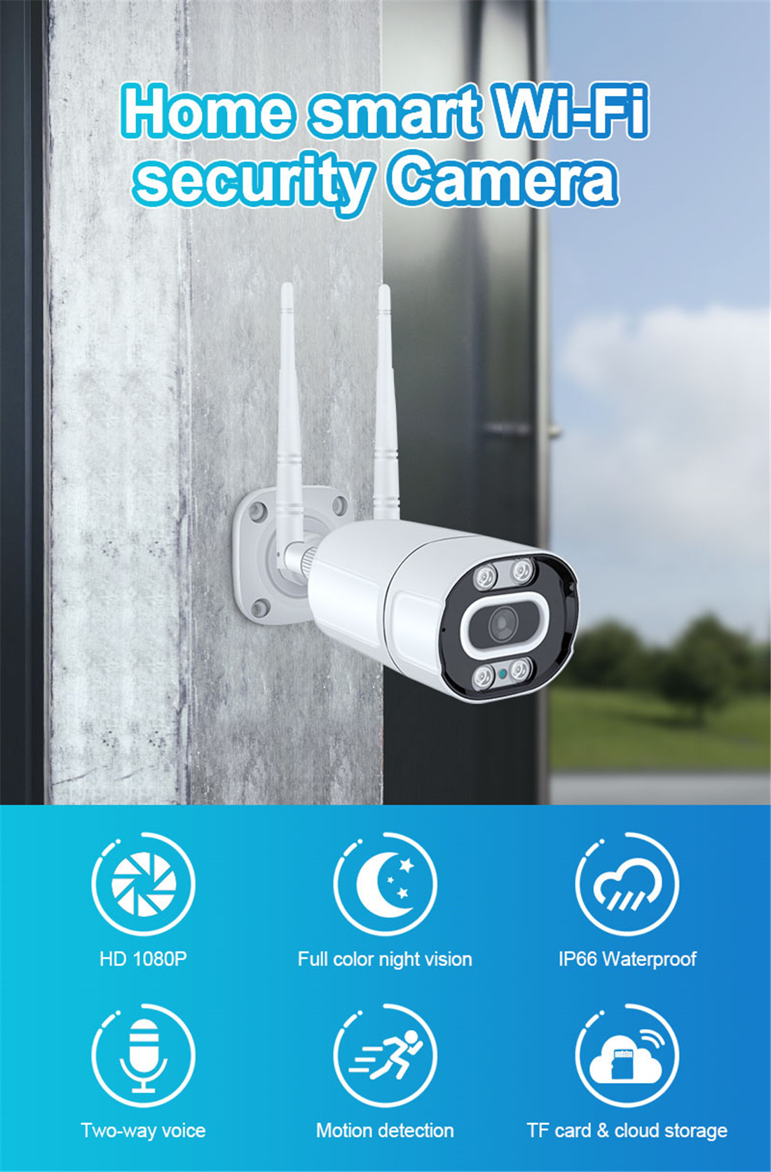 Tuya Smart Life Cloud Wireless Wifi IP Outdoor Camera 2MP Intelligent Auto Tracking Of Human1080P IP66 Waterproof W RJ45