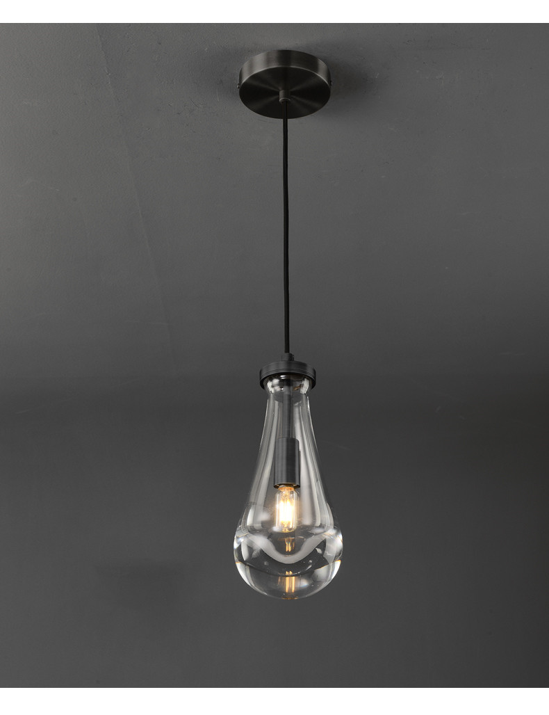 Nordic Glass Pendant Light Water Drop Shape Gold/Black Dining Room Rain Pendant Lamp(WH-GP-143)