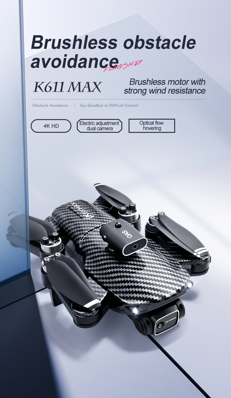 Mini Aerial Camera K818 Max 4k Drone with Brushless Optical Flow Positioning and 2.4g Wifi Fpv Control Type Remote Control