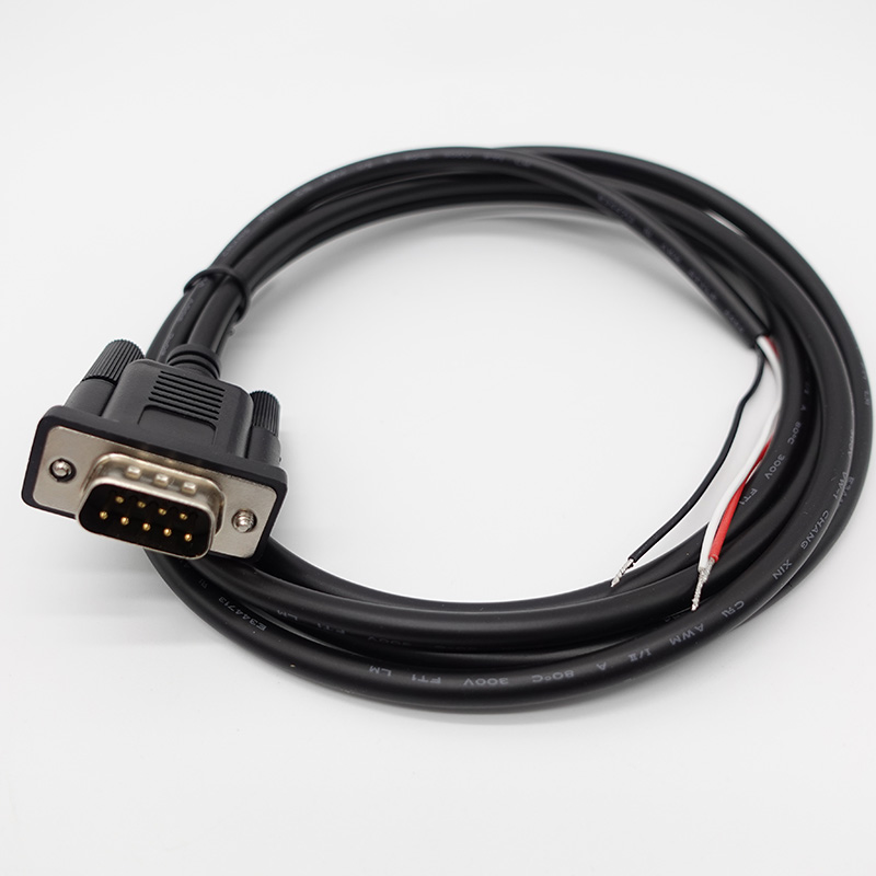 Male-Female RS232 Data Serial DB9 to DB25 Open Tail Cable with 16 ga Copper Conductors