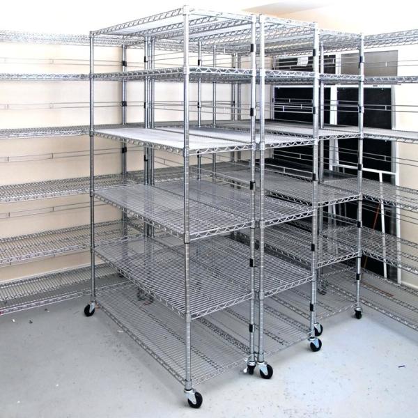 6 Tier 72" Long Healthcare Storage Industrial Wire Shelving Adjustable Chrome