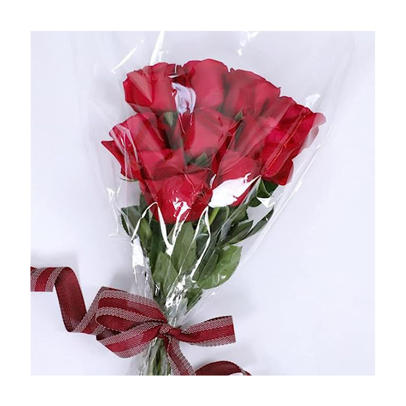 100 Pcs Flower Bouquet Sleeves Transparent Bag Cellophane For Flower