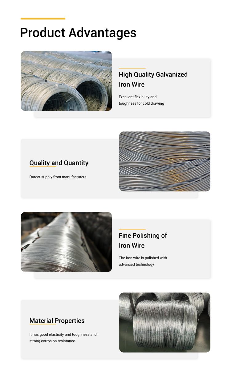 Round Hot Dipped Galvanized Iron Wire BWG 20 21 22 Galvanized Iron Binding Wire