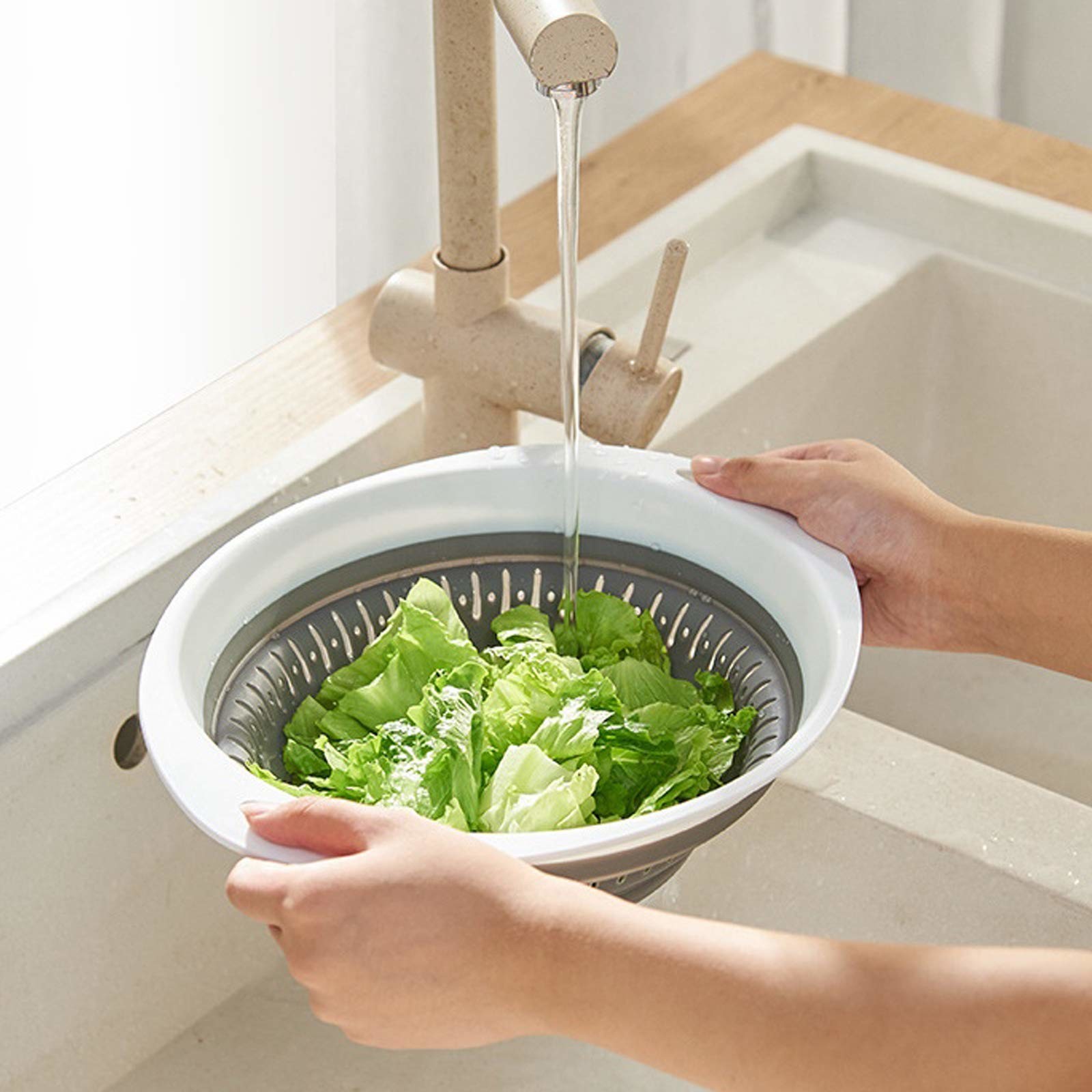 Collapsible Colander And Strainer Silicone Strainer Colanders & Food Strainers For Vegetable And Fruit Kitchen Essential