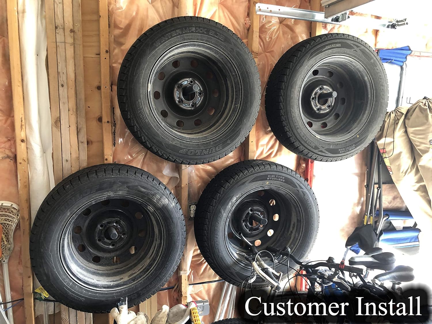 Stamping Work Process Flush Wheel Hangers Wall Mount Tire Rack for Heavy Duty Storage
