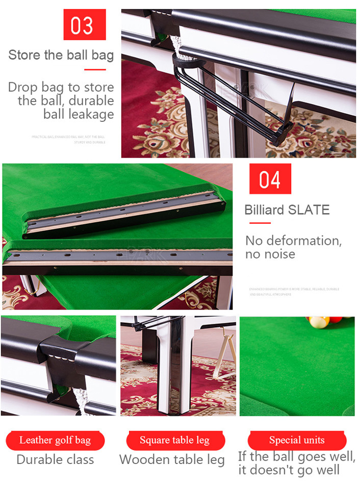 Multiplayer Amusement Game Machines Snooker Indoor Pool Table For Home Ballroom Club