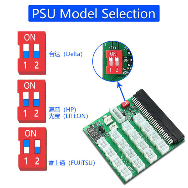 ATX 16x 6Pin 12V Power Supply Breakout Board With Synchronization Remote Management