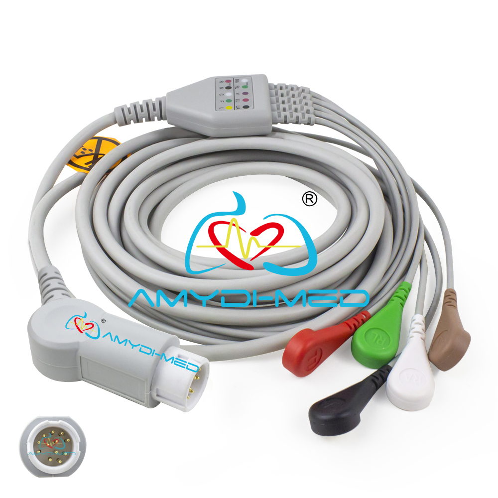 Philips Newtech 5 Lead Ecg Cable Round 12P Customizable With Tpu Jacket