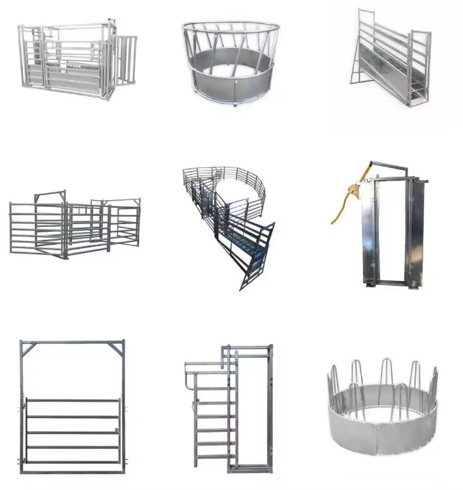 6 Rails Welded Cattle Feeder Panels Galvanized Metal Livestock Fence