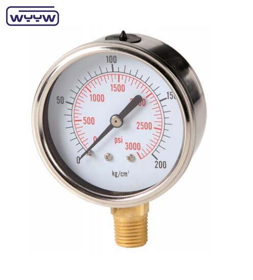 Quality 4" G12/2" bar psi hydraulic jack with pressure gauge for sale