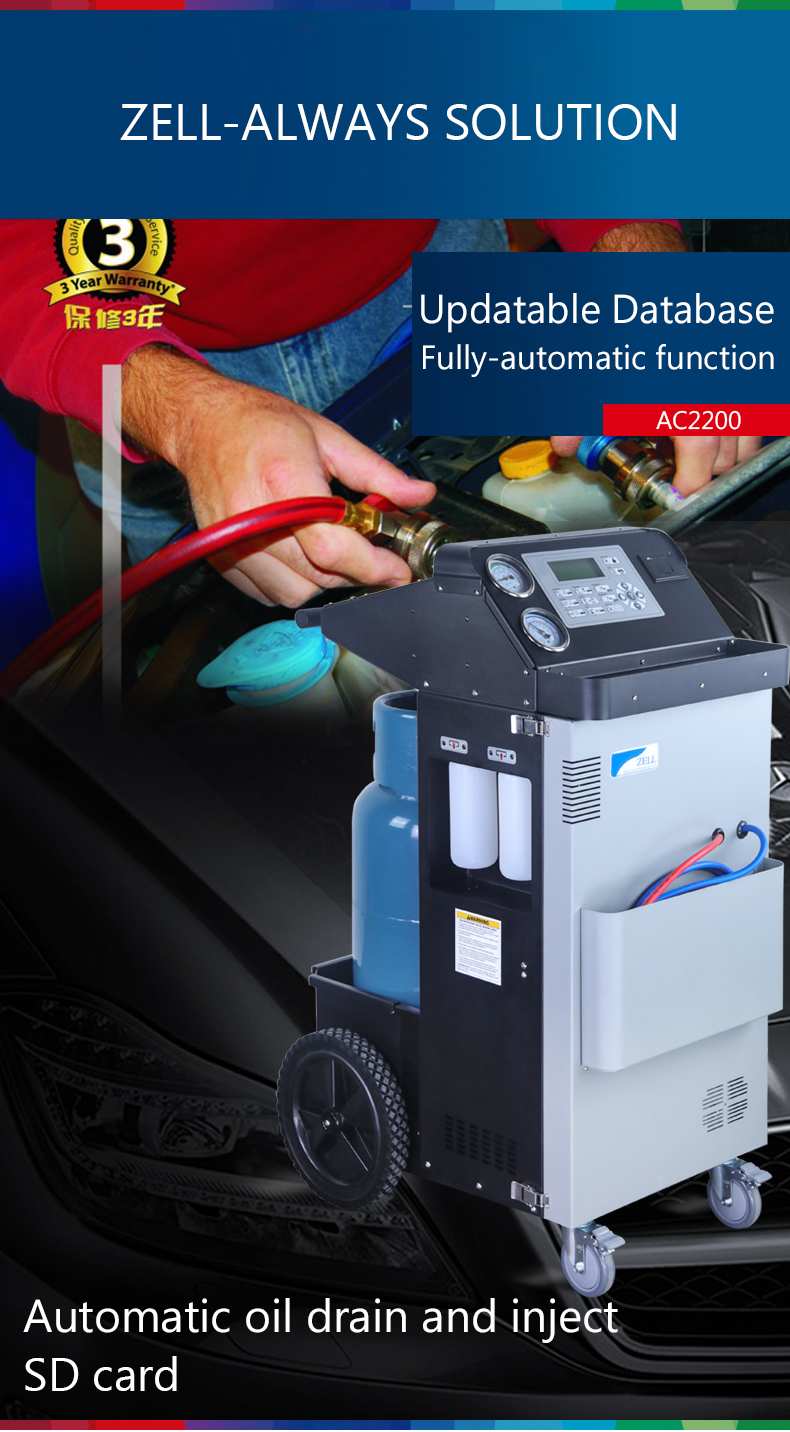 Refrigerant Car Aircon Flushing Machine AC 134a Freon Recovery Machine