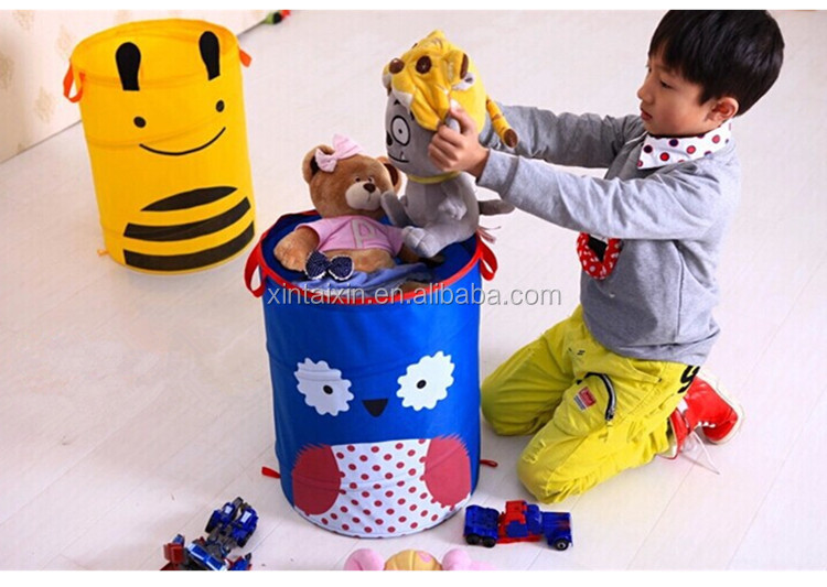 Bathroom Mesh Popup Polyester Foldable Laundry Basket With Cover