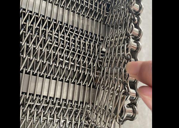 Food Grade Stainless Steel Metal Wire Mesh Chain Conveyor Belt For Oven Tunnel